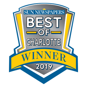 The badge for best of Charlotte winner 2019, awarded to Groves Veterinary Clinic, an animal hospital in Port Charlotte, FL.