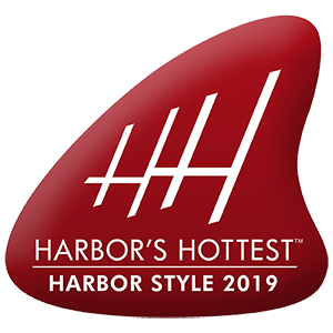 The badge for Harbor's Hottest first place 2019 awarded to Groves Veterinary Clinic, an animal hospital in Port Charlotte.